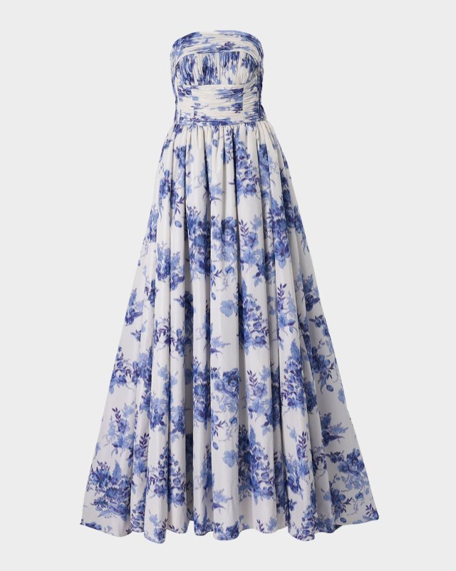 Strapless Gathered Bodice Ball Gown